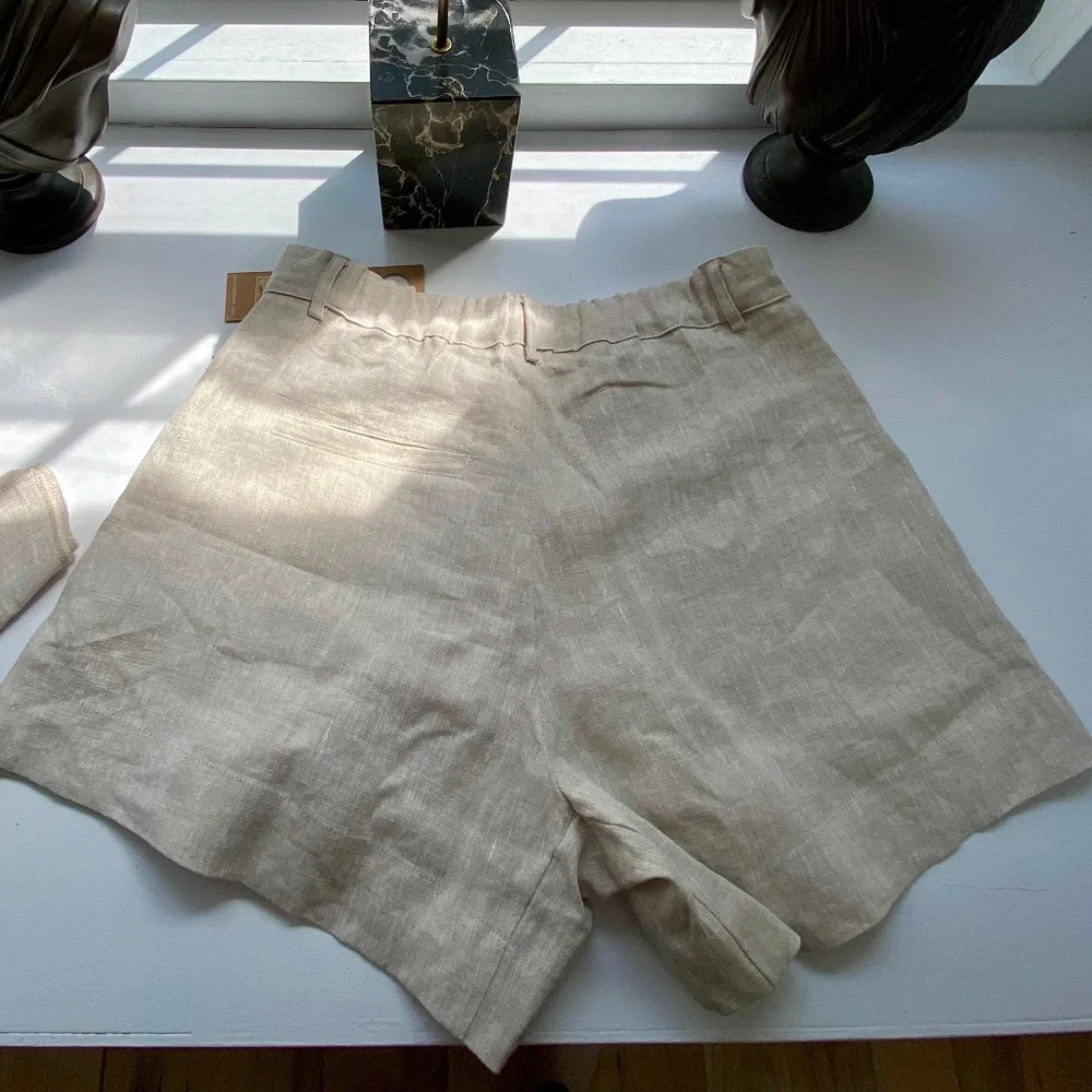 NWT Aulieude linen shorts (oat) - Picture 3 of 6